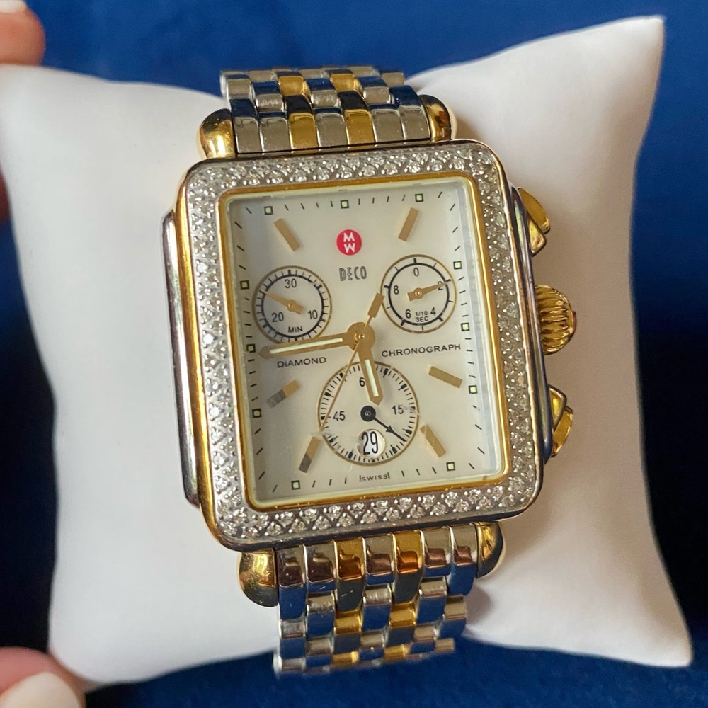 Michele Deco Two-Tone with Diamonds Watch